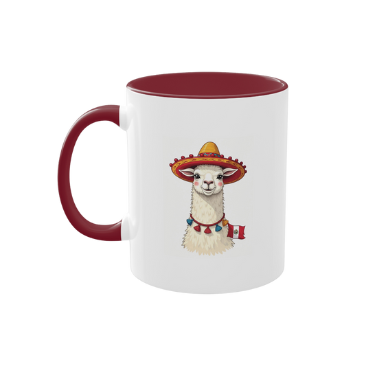 taza cultural de Perú con diseño andino